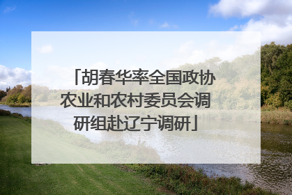 胡春华率全国政协农业和农村委员会调研组赴辽宁调研