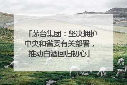 茅台集团：坚决拥护中央和省委有关部署，推动白酒回归初心