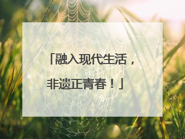 融入现代生活，非遗正青春！