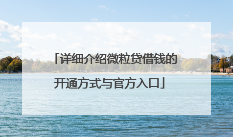 详细介绍微粒贷借钱的开通方式与官方入口