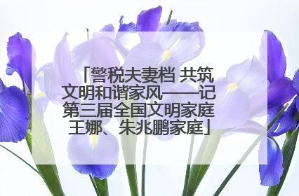 警税夫妻档 共筑文明和谐家风——记第三届全国文明家庭王娜、朱兆鹏家庭