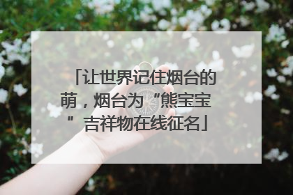 让世界记住烟台的萌，烟台为“熊宝宝”吉祥物在线征名