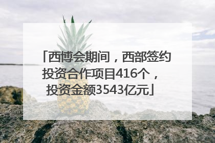 西博会期间，西部签约投资合作项目416个，投资金额3543亿元