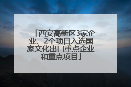 西安高新区3家企业、2个项目入选国家文化出口重点企业和重点项目