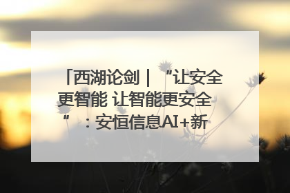 西湖论剑｜“让安全更智能 让智能更安全”：安恒信息AI+新品发布会举行