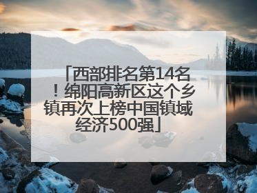 西部排名第14名！绵阳高新区这个乡镇再次上榜中国镇域经济500强