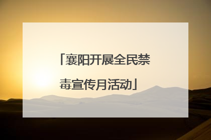 襄阳开展全民禁毒宣传月活动