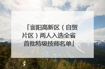 襄阳高新区（自贸片区）两人入选全省首批特级技师名单