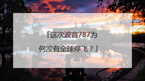 这次波音787为何没有全球停飞？