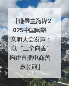 谦寻董海锋2025中国网络文明大会发声：以“三个向善”构建直播电商善意长河