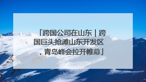 跨国公司在山东｜跨国巨头抢滩山东开发区，青岛峰会拉开帷幕