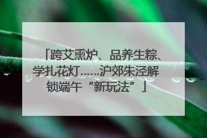 跨艾熏炉、品养生粽、学扎花灯……沪郊朱泾解锁端午“新玩法”