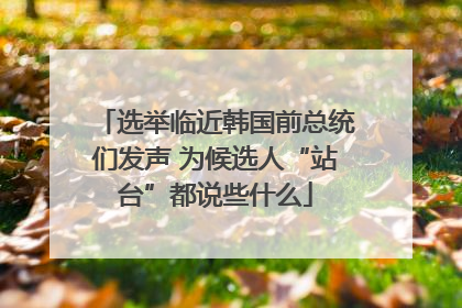 选举临近韩国前总统们发声 为候选人“站台”都说些什么