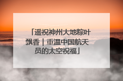 遥祝神州大地粽叶飘香｜重温中国航天员的太空祝福