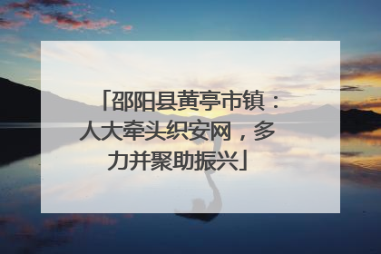 邵阳县黄亭市镇：人大牵头织安网，多力并聚助振兴