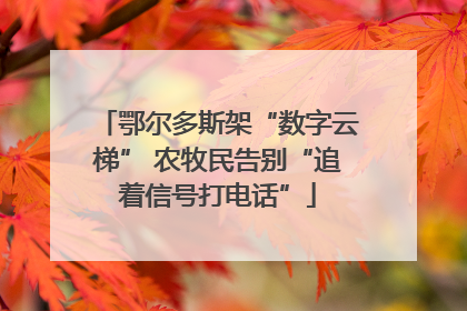 鄂尔多斯架“数字云梯” 农牧民告别“追着信号打电话”