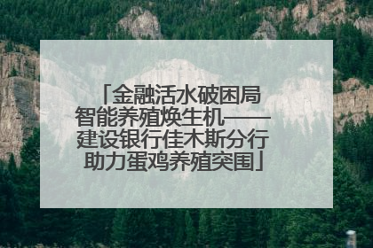 金融活水破困局 智能养殖焕生机——建设银行佳木斯分行助力蛋鸡养殖突围