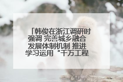 韩俊在浙江调研时强调 完善城乡融合发展体制机制 推进学习运用“千万工程”经验走深走实