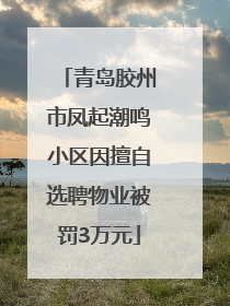 青岛胶州市凤起潮鸣小区因擅自选聘物业被罚3万元