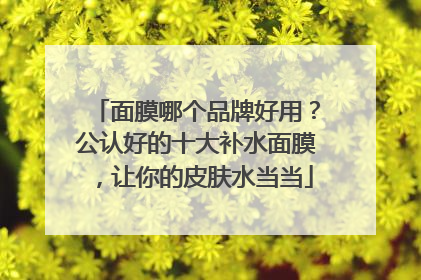 面膜哪个品牌好用？公认好的十大补水面膜，让你的皮肤水当当