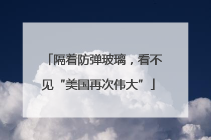 隔着防弹玻璃，看不见“美国再次伟大”