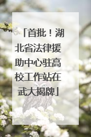 首批！湖北省法律援助中心驻高校工作站在武大揭牌