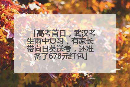 高考首日，武汉考生雨中复习，有家长带向日葵送考，还准备了678元红包