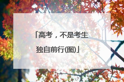 高考，不是考生独自前行(图)
