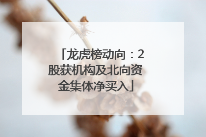 龙虎榜动向：2股获机构及北向资金集体净买入