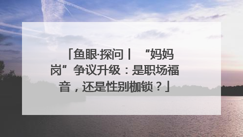 鱼眼·探问丨 “妈妈岗”争议升级：是职场福音，还是性别枷锁？