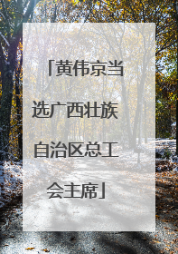 黄伟京当选广西壮族自治区总工会主席