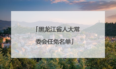 黑龙江省人大常委会任免名单