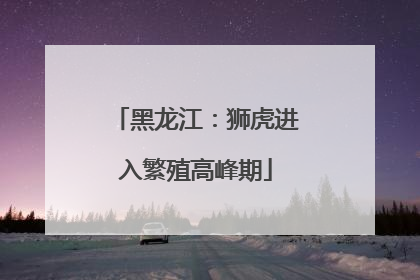黑龙江：狮虎进入繁殖高峰期