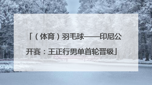（体育）羽毛球——印尼公开赛：王正行男单首轮晋级