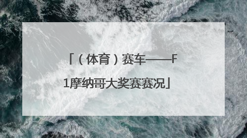 （体育）赛车——F1摩纳哥大奖赛赛况