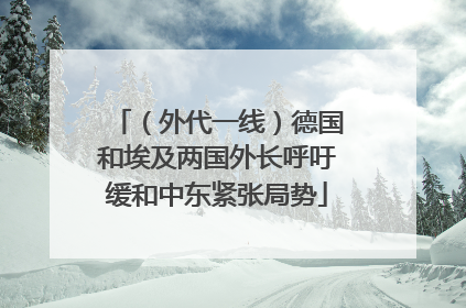 （外代一线）德国和埃及两国外长呼吁缓和中东紧张局势