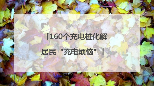 160个充电桩化解居民“充电烦恼”