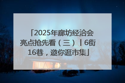 2025年廊坊经洽会亮点抢先看（三）丨6街16巷，邀你逛市集