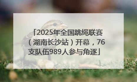 2025年全国跳绳联赛（湖南长沙站）开幕，76支队伍989人参与角逐