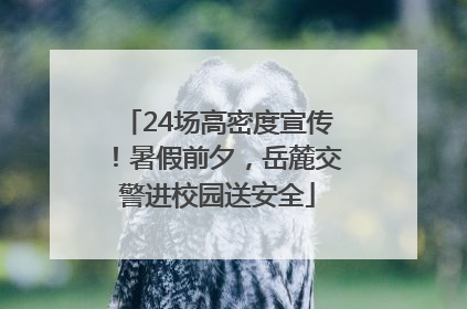 24场高密度宣传！暑假前夕，岳麓交警进校园送安全